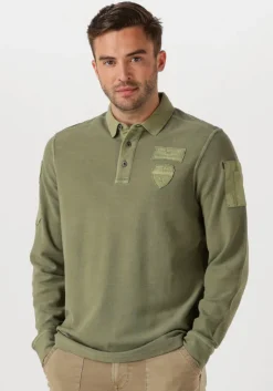 groene pme legend polo long sleeve polo structured pique garment dyed