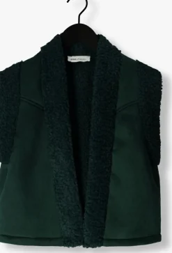 groene pom amsterdam gilet lammy teal green