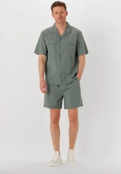 groene pure path casual overhemd regular fit shortsleeve shirts