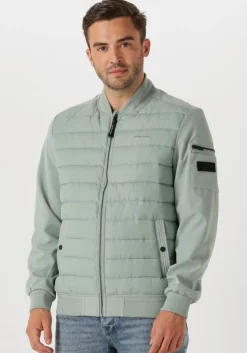 groene pure path gewatteerde jas regular fit padded jackets