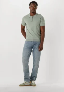 groene pure path polo regular fit polo ss half zip knitwear