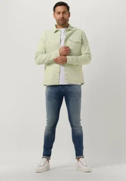 groene purewhite overshirt twill overshirt with big pocket at chest