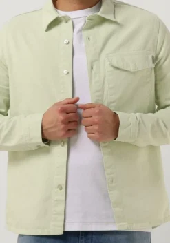 groene purewhite overshirt twill overshirt with big pocket at chest