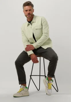 groene purewhite overshirt twill overshirt with big pocket at chest