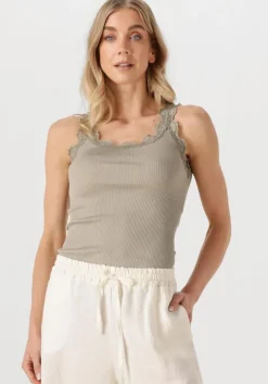 groene rosemunde top babette silk top w/ lace