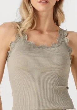 groene rosemunde top babette silk top w/ lace