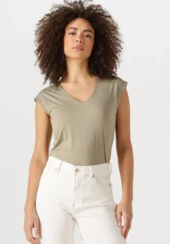 groene rosemunde t-shirt billie capsleeve v-neck