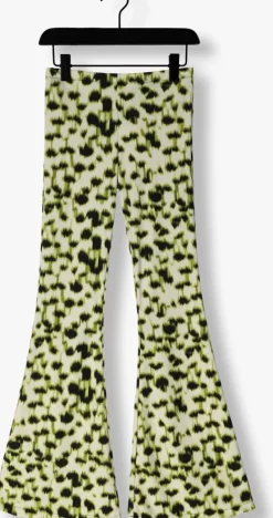 groene salty stitch flared broek flared legging - panter