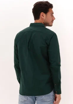 groene scotch & soda casual overhemd slim-fit contrast trimmed poplin shirt