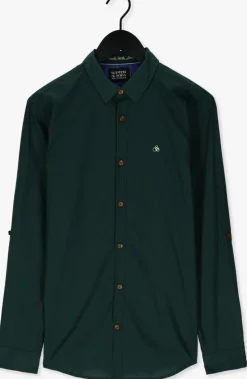 groene scotch & soda casual overhemd slim-fit contrast trimmed poplin shirt