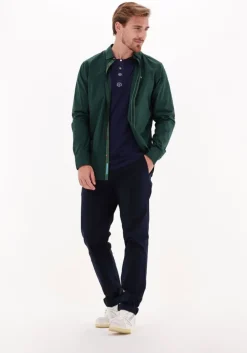 groene scotch & soda casual overhemd slim-fit contrast trimmed poplin shirt