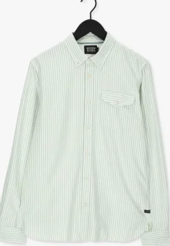groene scotch & soda casual overhemd yarn-dyed striped oxford slim