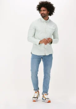 groene scotch & soda casual overhemd yarn-dyed striped oxford slim