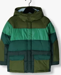 groene scotch & soda gewatteerde jas colourblock padded jacket