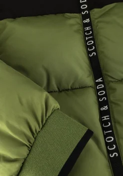 groene scotch & soda gewatteerde jas water repellent hooded puffer jacket