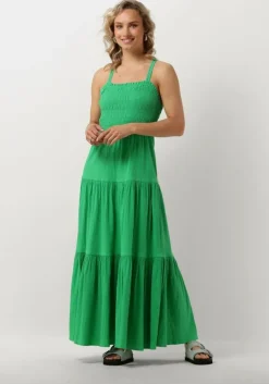 groene scotch & soda maxi jurk maxi dress with smock detail