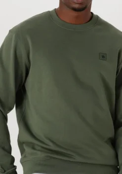 groene scotch & soda sweater seasonal core - regular-fit logo sweatshirt