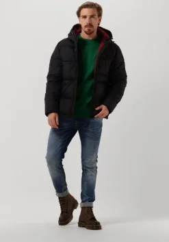 groene scotch & soda trui rib-knit wool-blend crewneck pullover