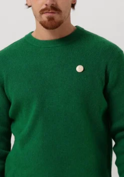 groene scotch & soda trui rib-knit wool-blend crewneck pullover