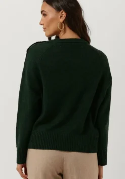 groene scotch & soda trui relaxed fit pullover with button detail