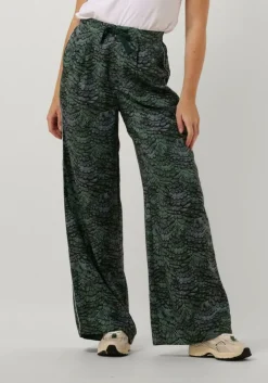groene scotch & soda wijde broek eleni high-rise wide leg pyjama pant