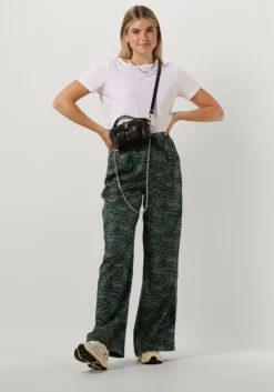 groene scotch & soda wijde broek eleni high-rise wide leg pyjama pant