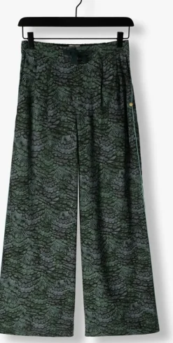 groene scotch & soda wijde broek eleni high-rise wide leg pyjama pant