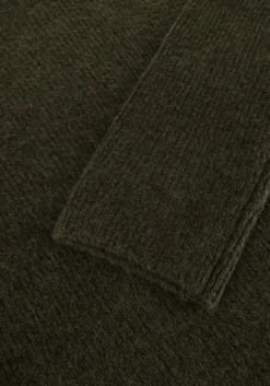 groene selected femme midi jurk slfmaline ls knit dress high neck