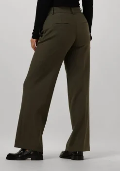 groene selected femme pantalon slfrita mw wide pant