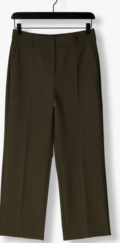 groene selected femme pantalon slfrita mw wide pant
