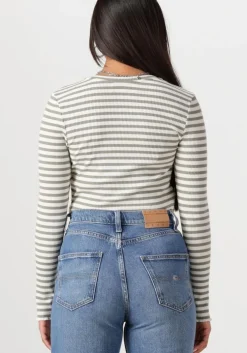 groene selected femme tops & t-shirts slfanna ls crew neck tee str