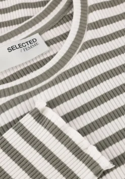 groene selected femme tops & t-shirts slfanna ls crew neck tee str