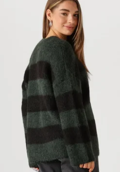 groene selected femme trui slfgabella ls knit o-neck camp