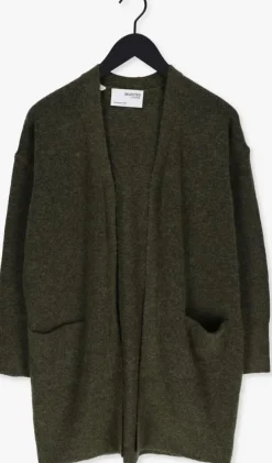 groene selected femme vest lulu new ls knit long cardigan b
