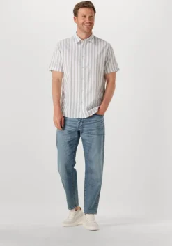 groene selected homme casual overhemd slhreg-sun shirt ss noos