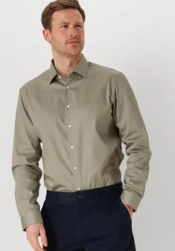 groene selected homme klassiek overhemd slhslim-performance shirt ls noos