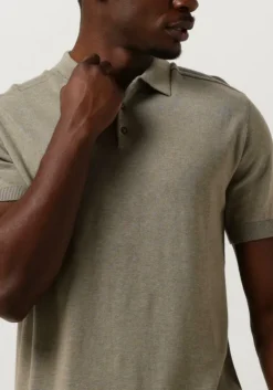 groene selected homme polo slhberg ss knit polo noos