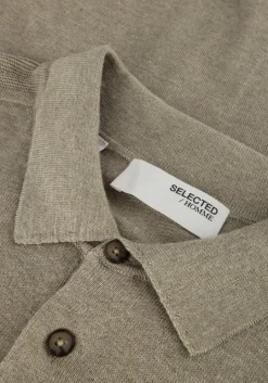 groene selected homme polo slhberg ss knit polo noos