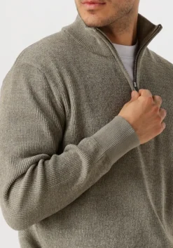 groene selected homme trui slhrodney ls high neck half zip