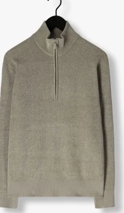groene selected homme trui slhrodney ls high neck half zip
