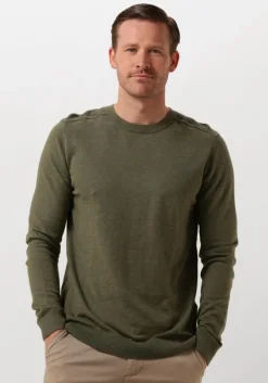 groene selected homme trui slhberg crew neck noos