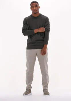 groene selected homme trui slhtown merino coolmax knit crew
