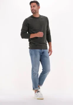 groene selected homme trui slhtown merino coolmax knit crew