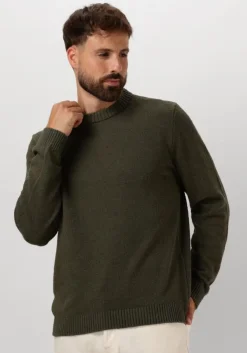 groene selected homme trui slhloop ls knit crew neck