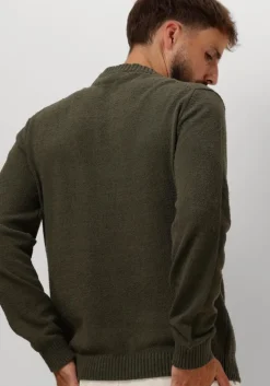 groene selected homme trui slhloop ls knit crew neck