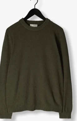 groene selected homme trui slhloop ls knit crew neck