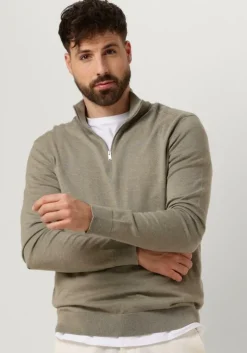groene selected homme trui slhberg half zip cardigan noos