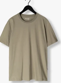 groene selected homme t-shirt slhaspen ss o-neck tee noos