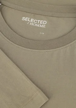 groene selected homme t-shirt slhaspen ss o-neck tee noos