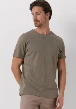 groene selected homme t-shirt slhaspen slub ss o-neck tee noos